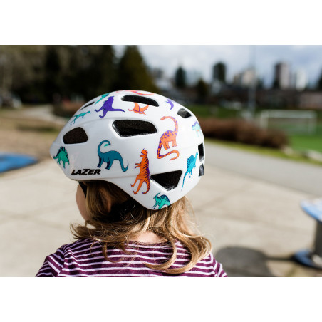 Lazer Pnut KinetiCore 2.0, Dinosaurs. GS (Turnfit), Cykelhjälm barn