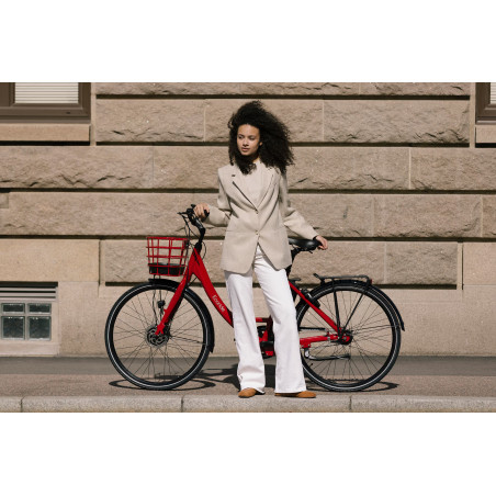 Ecoride Ambassador 3, Navmotor, Röd, Elcykel