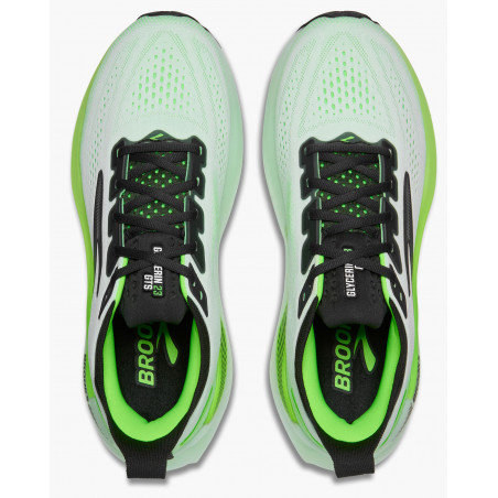 Brooks Glycerin GTS 23, White/Phantom/Green Gecko, Löparsko Herr
