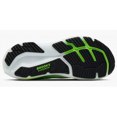 Brooks Glycerin GTS 23, White/Phantom/Green Gecko, Löparsko Herr