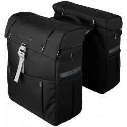 Gazelle Double Pannier, MIK, Black/Grey, 39 L, Cykelväska