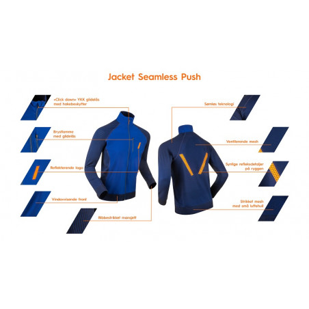 Dahlie Jacket, Seamless Push, Estate Blue, Herr, Längdskidjacka | L/XL |