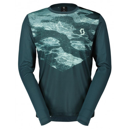 Scott Trail Flow Long-sleeve, Men´s Shirt, Aruba Green/Mineral Green, Large, cykeltröja