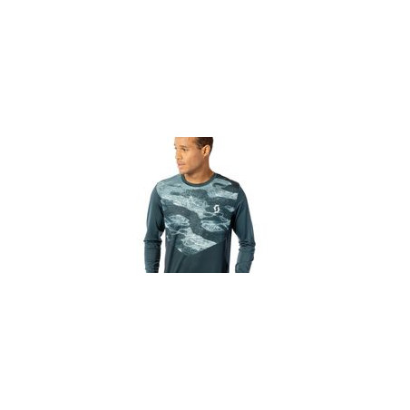 Scott Trail Flow Long-sleeve, Men´s Shirt, Aruba Green/Mineral Green, Large, cykeltröja