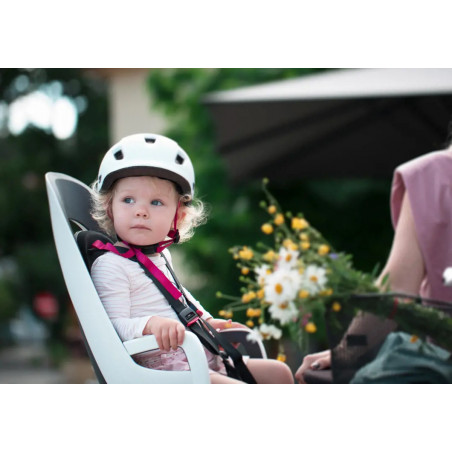 Hamax Caress Cykelstol Barn. Vit/Mynta, Pakethållarmontering