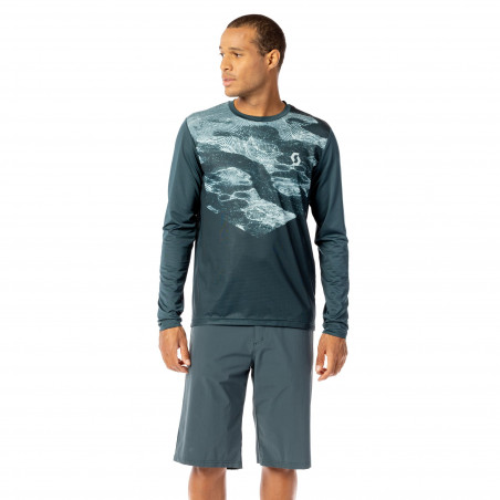 Scott Trail Flow Long-Sleeve Men´s Shirt, Aruba Green/Mineral Green, Cykeltröja