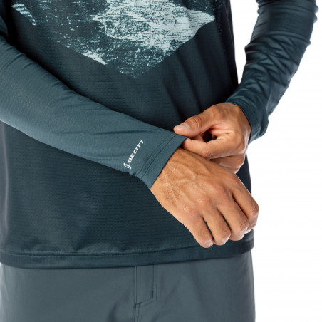 Scott Trail Flow Long-Sleeve Men´s Shirt, Aruba Green/Mineral Green, Cykeltröja