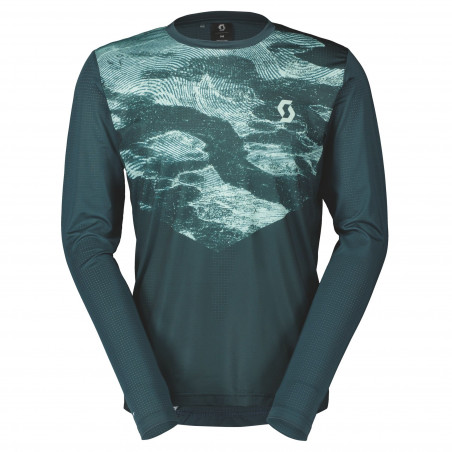 Scott Trail Flow Long-Sleeve Men´s Shirt, Aruba Green/Mineral Green, Cykeltröja